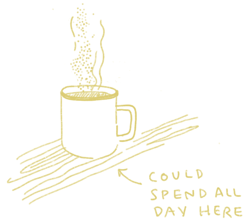 An illustration of a steaming hot drink